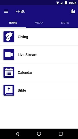 Emulate iPhone app Forest Hills Bible Chapel using MyAndroid