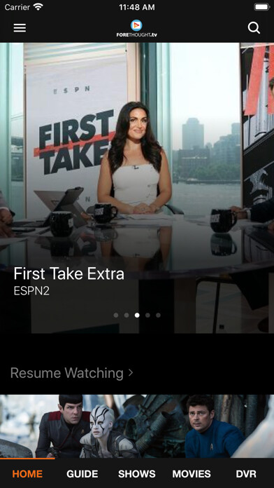 Emulate iPhone app FORETHOUGHT.tv using MyAndroid