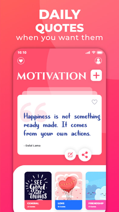 Emulate iPhone app Forever Joy For Quotes using MyAndroid