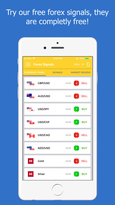 Emulate iPhone app Forex Signals Tracking - Live using MyAndroid