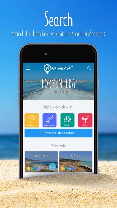 Emulate iPhone app Formentera: Travel guide using MyAndroid