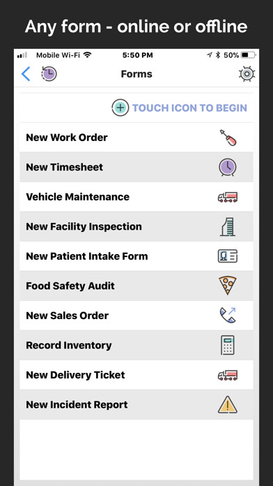 Emulate iPhone app Forms On Fire - Mobile Forms using MyAndroid