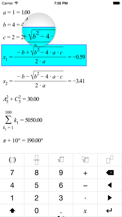 Emulate iPhone app Formula Calc - Reimagined the Calculator using MyAndroid