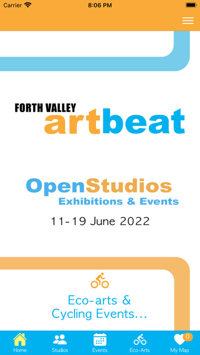 Emulate iPhone app Forth Valley Art Beat using MyAndroid