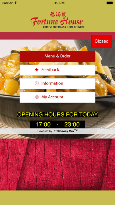 Emulate iPhone app Fortune House Chinese Takeaway using MyAndroid Emulate iPhone app Fortune House Chinese Takeaway using MyAndroid