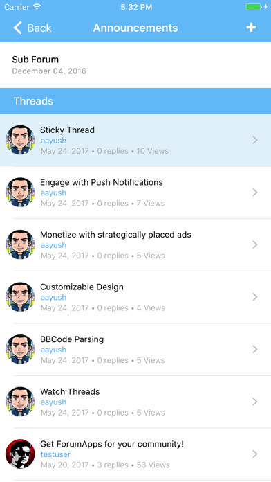 Emulate iPhone app ForumApps using MyAndroid