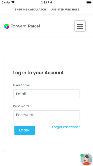 Emulate iPhone app Forward Parcel using MyAndroid