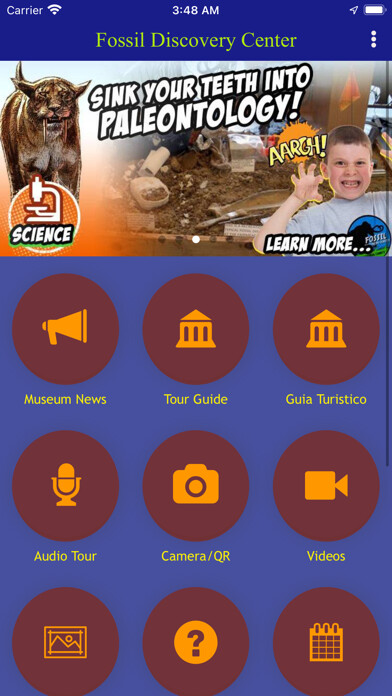 Emulate iPhone app Fossil Discovery Center Museum using MyAndroid