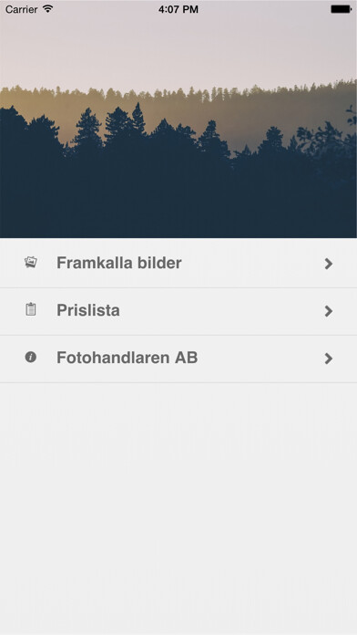Emulate iPhone app Fotocenter Tuna using MyAndroid