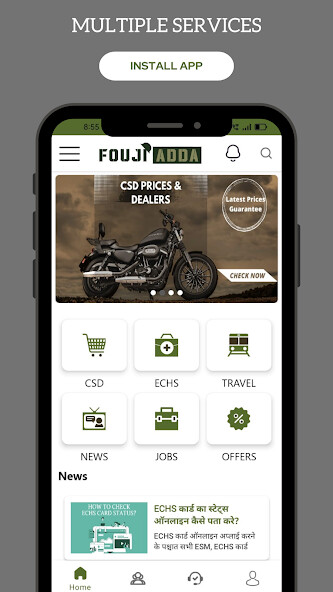 Run android online APK Fouji Adda: CSD canteen  ECHS from MyAndroid or emulate Fouji Adda: CSD canteen  ECHS using MyAndroid