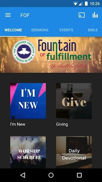 Emulate iPhone app Fountain of Fulfillment using MyAndroid