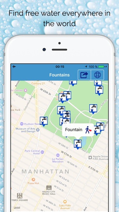 Emulate iPhone app Fountains - Find free drinking water in the world using MyAndroid Emulate iPhone app Fountains - Find free drinking water in the world using MyAndroid
