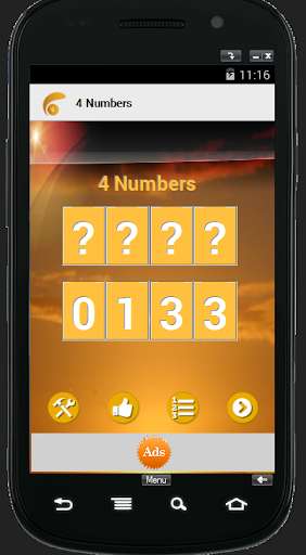 Run android online APK Four Numbers from MyAndroid or emulate Four Numbers using MyAndroid