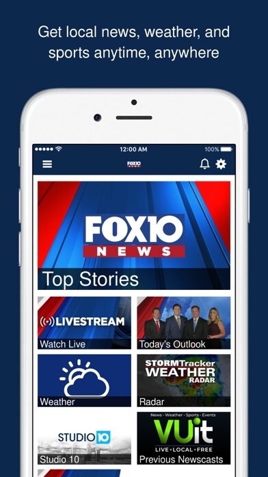 Emulate iPhone app FOX10 News using MyAndroid