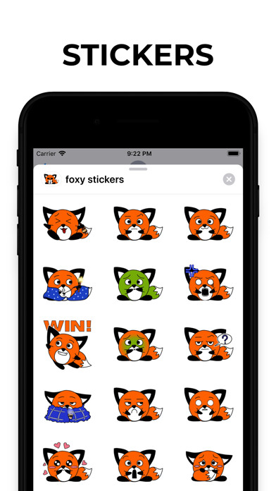 Emulate iPhone app Fox emoji & Stickers foxy using MyAndroid