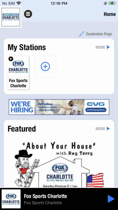 Emulate iPhone app Fox Sports Radio Charlotte using MyAndroid Emulate iPhone app Fox Sports Radio Charlotte using MyAndroid