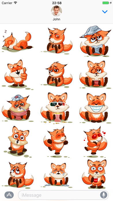 Emulate iPhone app Fox - Stickers for iMessage using MyAndroid Emulate iPhone app Fox - Stickers for iMessage using MyAndroid