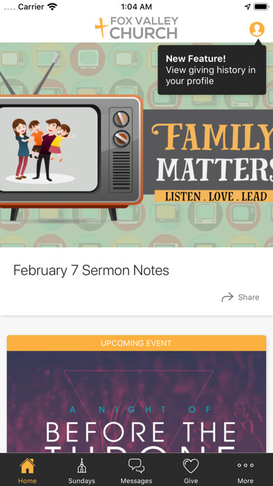 Emulate iPhone app Fox Valley Church Dundee using MyAndroid