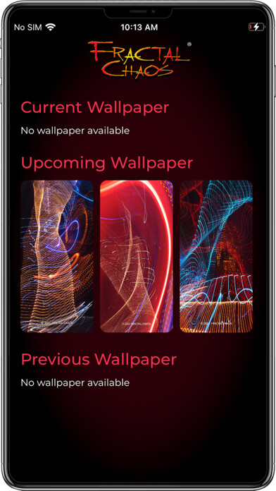 Emulate iPhone app Fractal Chaos Home Screens using MyAndroid