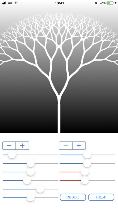 Emulate iPhone app FRACTALS TREE using MyAndroid