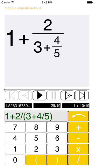 Emulate iPhone app Fractions Learning Calculator using MyAndroid Emulate iPhone app Fractions Learning Calculator using MyAndroid
