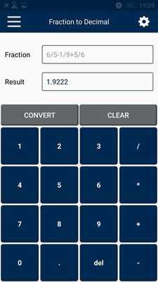 Emulate Android APK Fraction to Decimal Calculator