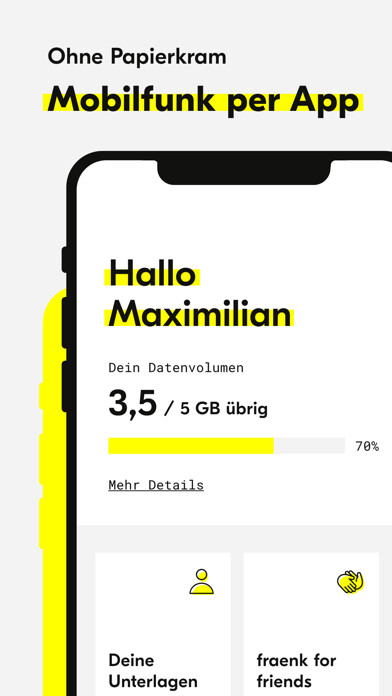 Run android online APK fraenk: Mobile Contract App from MyAndroid or emulate fraenk: Mobile Contract App using MyAndroid
