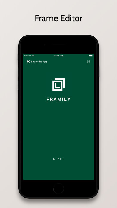 Emulate iPhone app FRAMILY - Image Frame Editor using MyAndroid