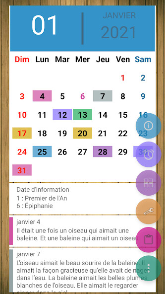Run android online APK Franais Calendrier from MyAndroid or emulate Franais Calendrier using MyAndroid