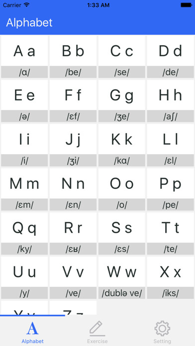 Emulate iPhone app français - Learn The Basic Pronunciation of French using MyAndroid