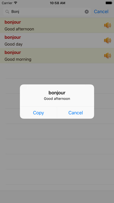Emulate iPhone app Francais Anglais Dictionnaire Gratuit Télécharger using MyAndroid