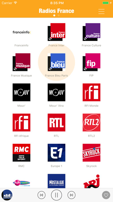 Emulate iPhone app France Live FM - Listen radios using MyAndroid