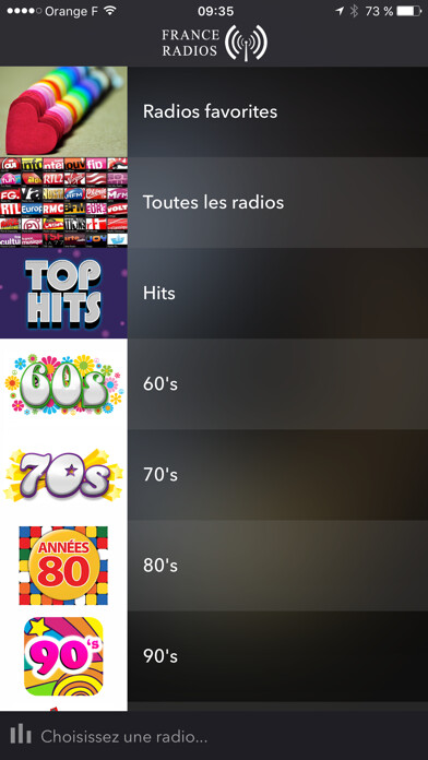 Emulate iPhone app France Radios - Le meilleur de la radio using MyAndroid