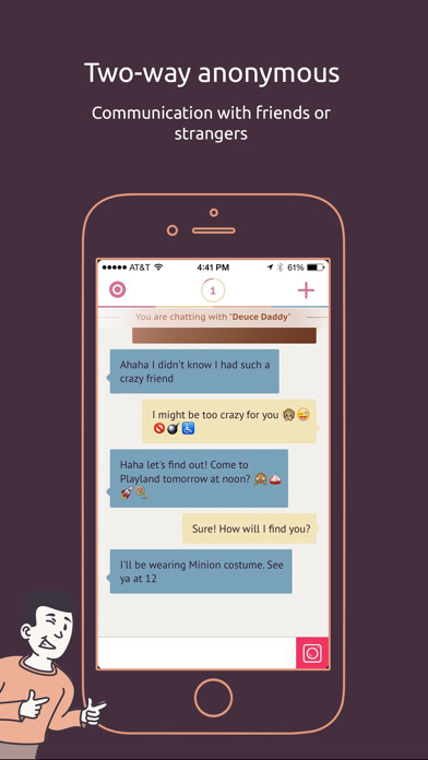 Emulate iPhone app Frandom - Anonymous Messaging using MyAndroid