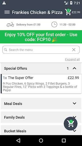 Run android online APK Frankies Chicken & Pizza Bar from MyAndroid or emulate Frankies Chicken & Pizza Bar using MyAndroid