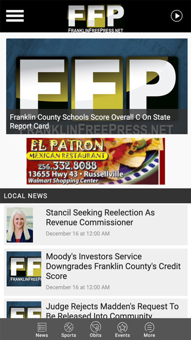 Emulate iPhone app Franklin Free Press using MyAndroid