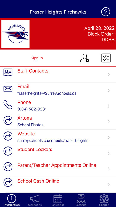 Emulate iPhone app Fraser Heights Firehawks using MyAndroid
