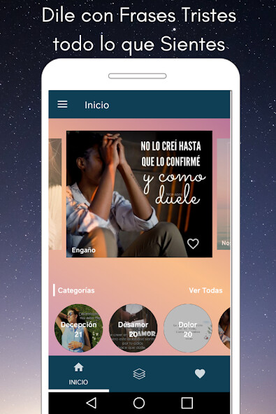 Run android online APK Frases de Decepcion y Tristeza from MyAndroid or emulate Frases de Decepcion y Tristeza using MyAndroid