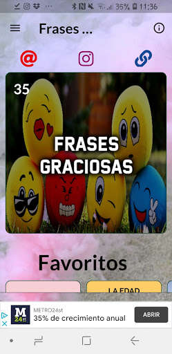 Run android online APK Frases graciosas para tus redes sociales from MyAndroid or emulate Frases graciosas para tus redes sociales using MyAndroid Run android online APK Frases graciosas para tus redes sociales from MyAndroid or emulate Frases graciosas para tus redes sociales using MyAndroid