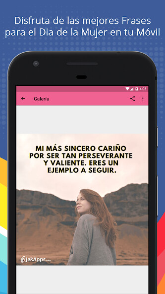 Run android online APK Frases por el dia de la Mujer from MyAndroid or emulate Frases por el dia de la Mujer using MyAndroid