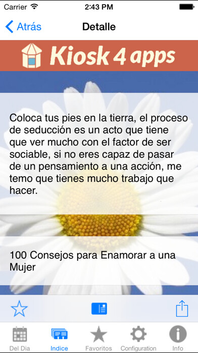 Emulate iPhone app Frases y Consejos de Amor using MyAndroid