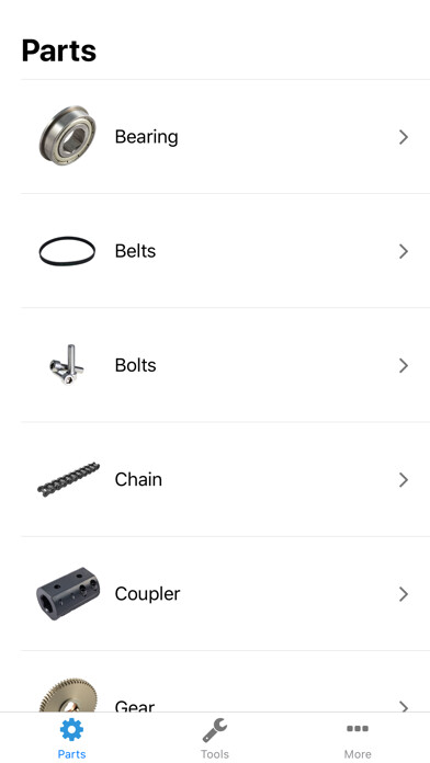 Emulate iPhone app FRC Parts and Tools Guide using MyAndroid