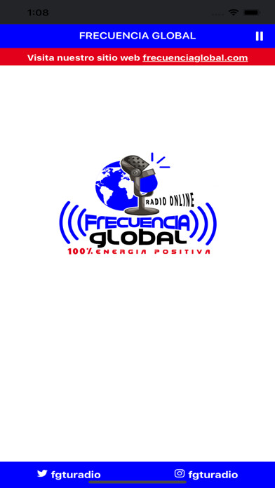 Emulate iPhone app FRECUENCIA GLOBAL TU RADIO using MyAndroid