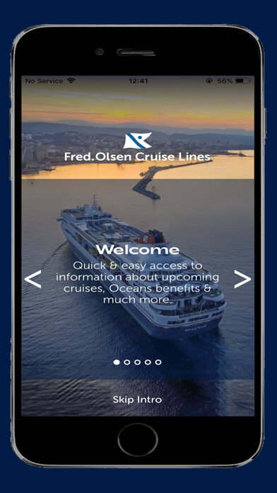 Emulate iPhone app Fred. Olsen Cruise Lines using MyAndroid