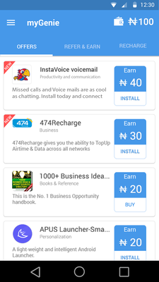 Emulate Android APK Free Airtime - myGenie