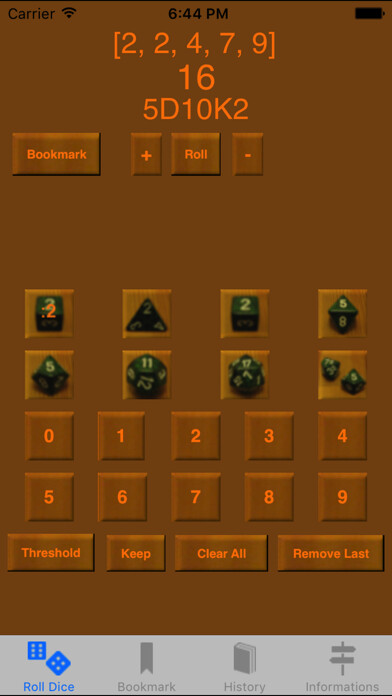Emulate iPhone app Free Dices For RPG using MyAndroid