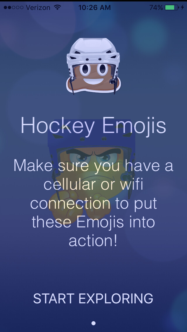 Emulate iPhone app Free Hockey Emojis using MyAndroid