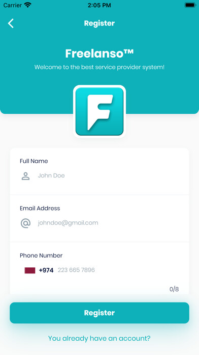Emulate iPhone app Freelanso™ Qatar Home service using MyAndroid Emulate iPhone app Freelanso™ Qatar Home service using MyAndroid