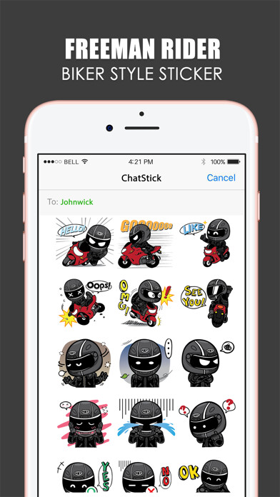 Emulate iPhone app Freeman Rider Emoji Stickers for iMessage using MyAndroid Emulate iPhone app Freeman Rider Emoji Stickers for iMessage using MyAndroid