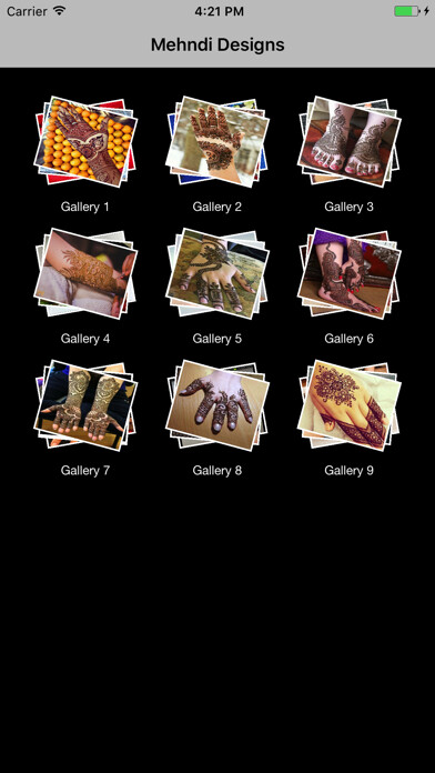 Emulate iPhone app Free Mehndi Designs using MyAndroid